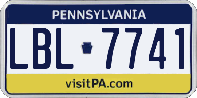 PA license plate LBL7741