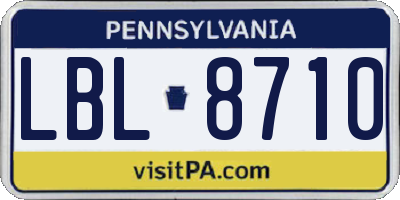PA license plate LBL8710