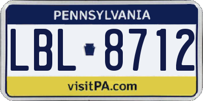 PA license plate LBL8712