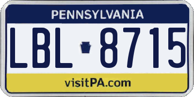 PA license plate LBL8715