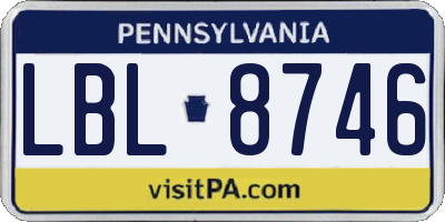 PA license plate LBL8746