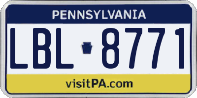 PA license plate LBL8771