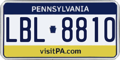 PA license plate LBL8810