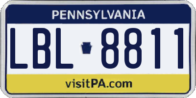 PA license plate LBL8811