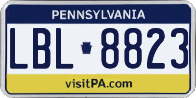 PA license plate LBL8823