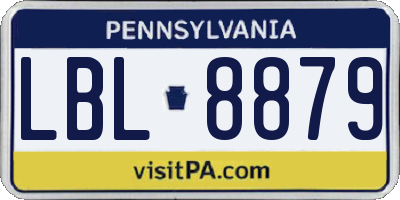 PA license plate LBL8879