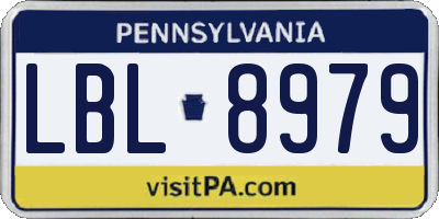 PA license plate LBL8979