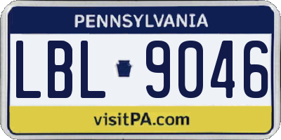 PA license plate LBL9046