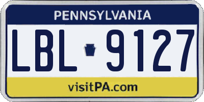 PA license plate LBL9127