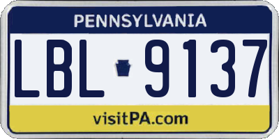 PA license plate LBL9137