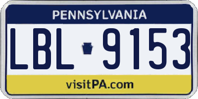 PA license plate LBL9153