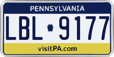 PA license plate LBL9177