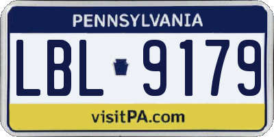 PA license plate LBL9179