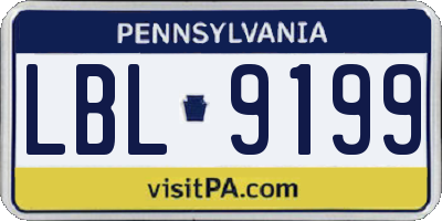 PA license plate LBL9199