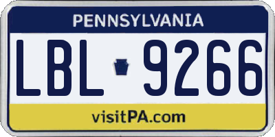 PA license plate LBL9266