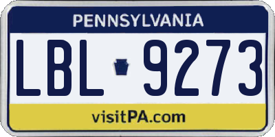 PA license plate LBL9273