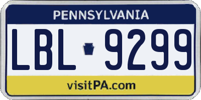 PA license plate LBL9299