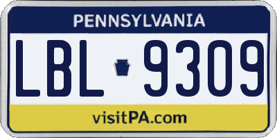 PA license plate LBL9309