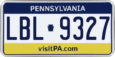 PA license plate LBL9327