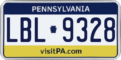 PA license plate LBL9328