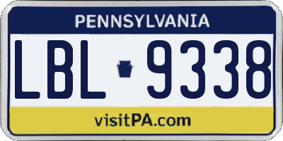 PA license plate LBL9338