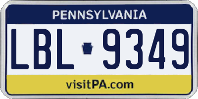 PA license plate LBL9349