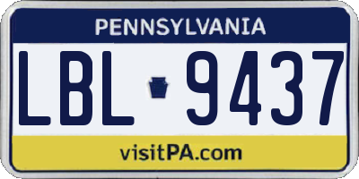PA license plate LBL9437