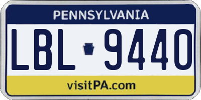 PA license plate LBL9440