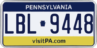 PA license plate LBL9448