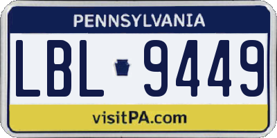 PA license plate LBL9449