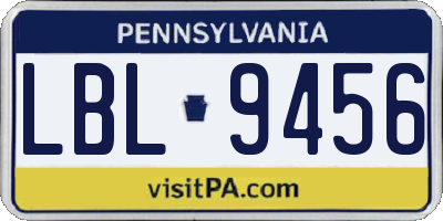 PA license plate LBL9456