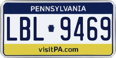 PA license plate LBL9469