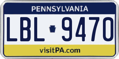 PA license plate LBL9470