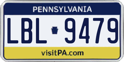 PA license plate LBL9479