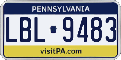 PA license plate LBL9483