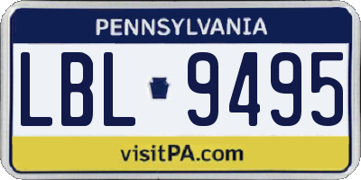 PA license plate LBL9495
