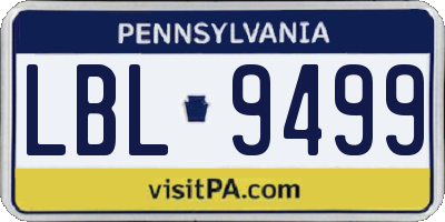 PA license plate LBL9499