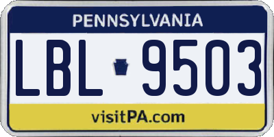 PA license plate LBL9503