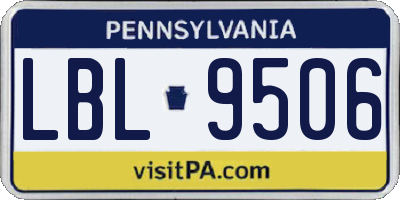 PA license plate LBL9506