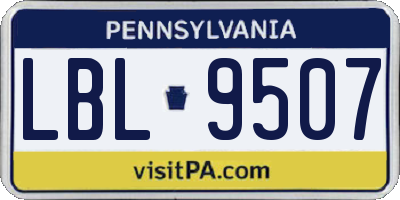 PA license plate LBL9507