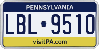 PA license plate LBL9510