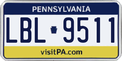 PA license plate LBL9511