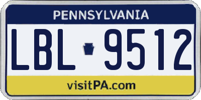 PA license plate LBL9512