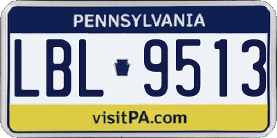 PA license plate LBL9513