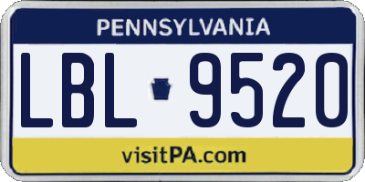 PA license plate LBL9520