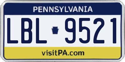 PA license plate LBL9521