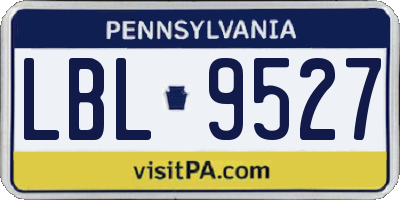 PA license plate LBL9527