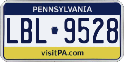 PA license plate LBL9528