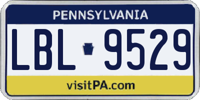 PA license plate LBL9529
