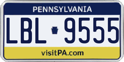 PA license plate LBL9555